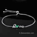 Dernier bracelet d&#39;argent Emeraude Diamond 925